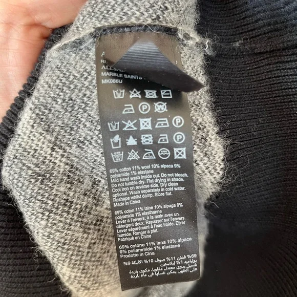 All Saints Monochrome Marble Crewneck Sweater - Picture 3 of 6